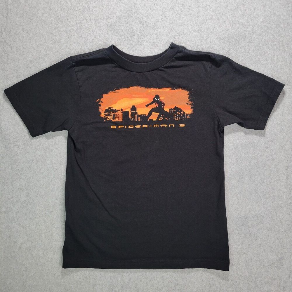 Vtg 2007 Spiderman 3 Youth Kids Sz Medium 8/10 Black Shirt Marvel Movie Promo